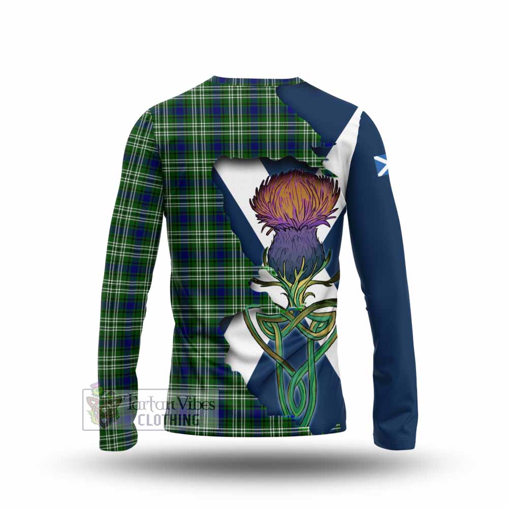Tartan Vibes Clothing Purves Tartan Family Crest Long Sleeve T-Shirt Scottish Thistle Celtic Inspired