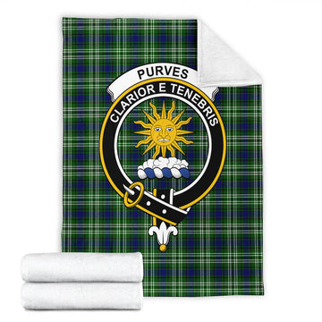 Purves Tartan Blanket with Family Crest - Tartan Vibes Clothing