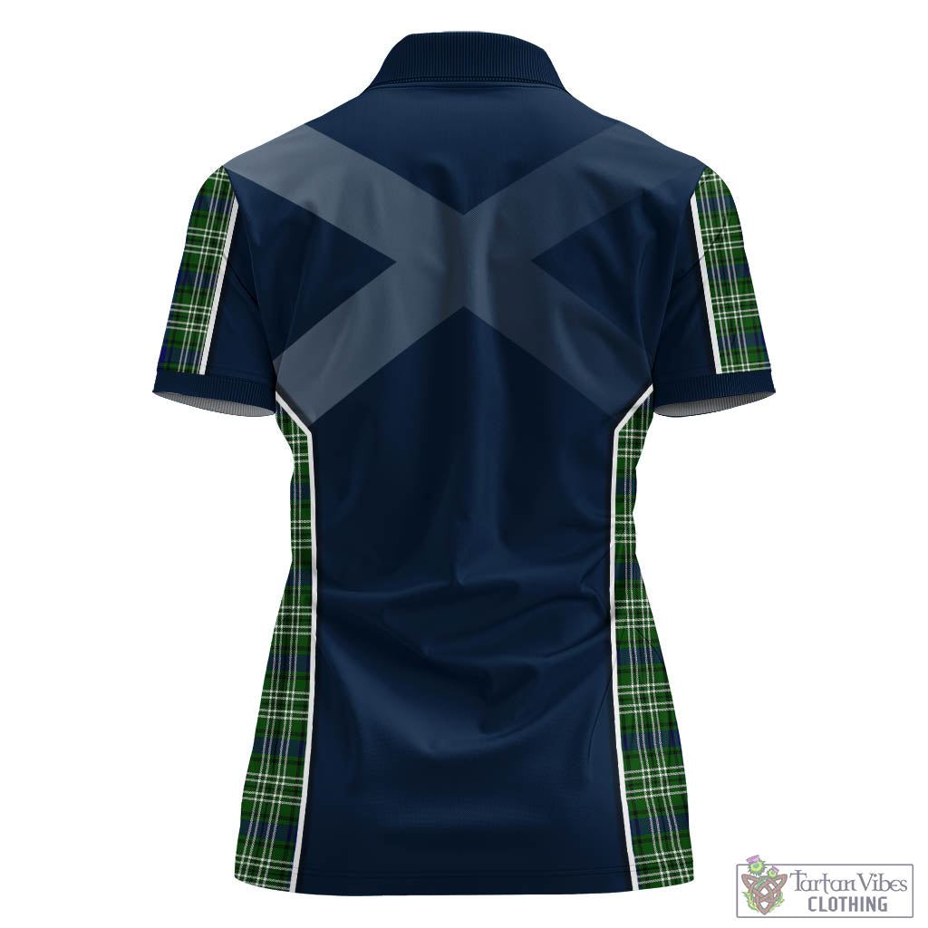 Tartan Vibes Clothing Purves Tartan Women's Polo Shirt with Family Crest and Scottish Thistle Vibes Sport Style