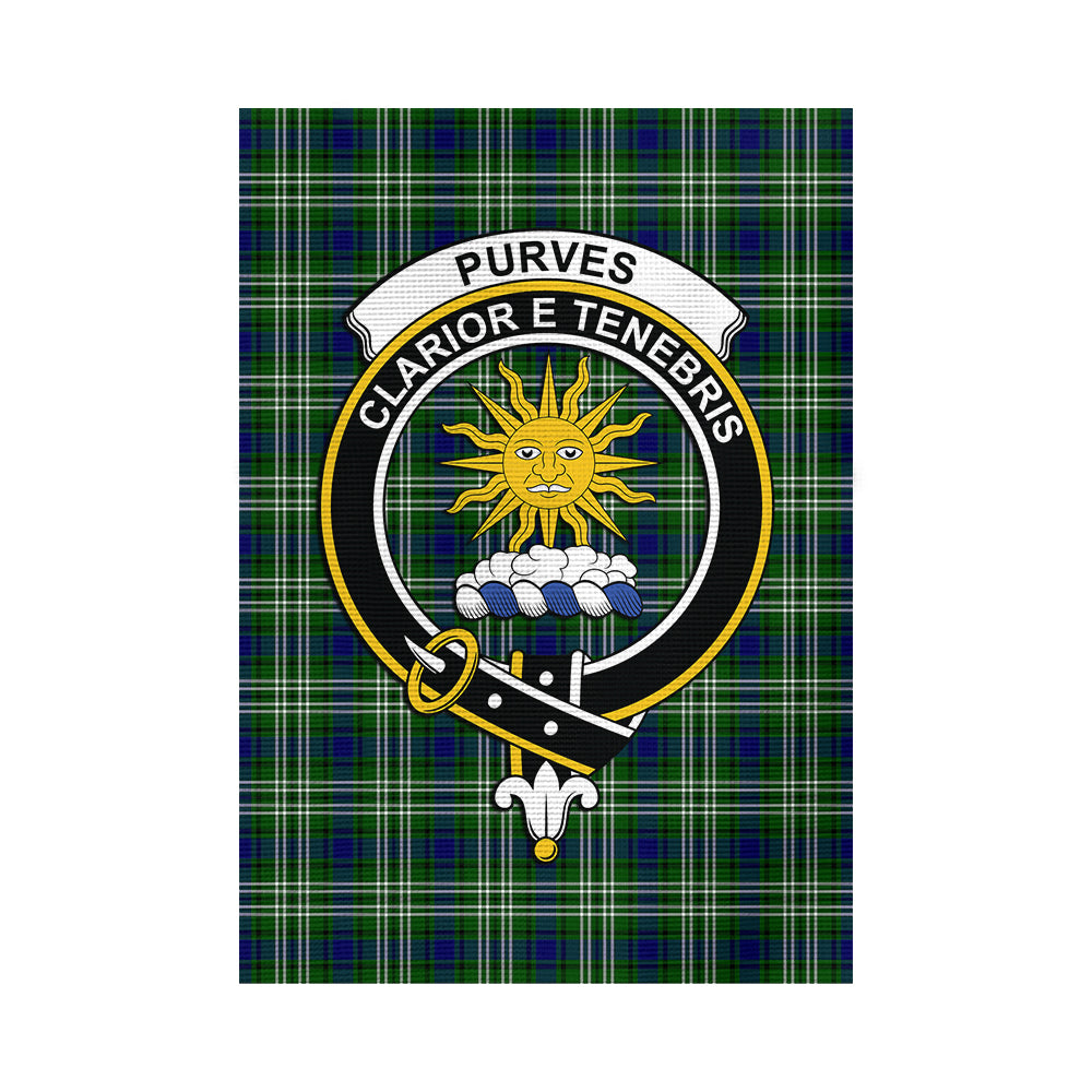 Purves Tartan Flag with Family Crest - Tartan Vibes Clothing