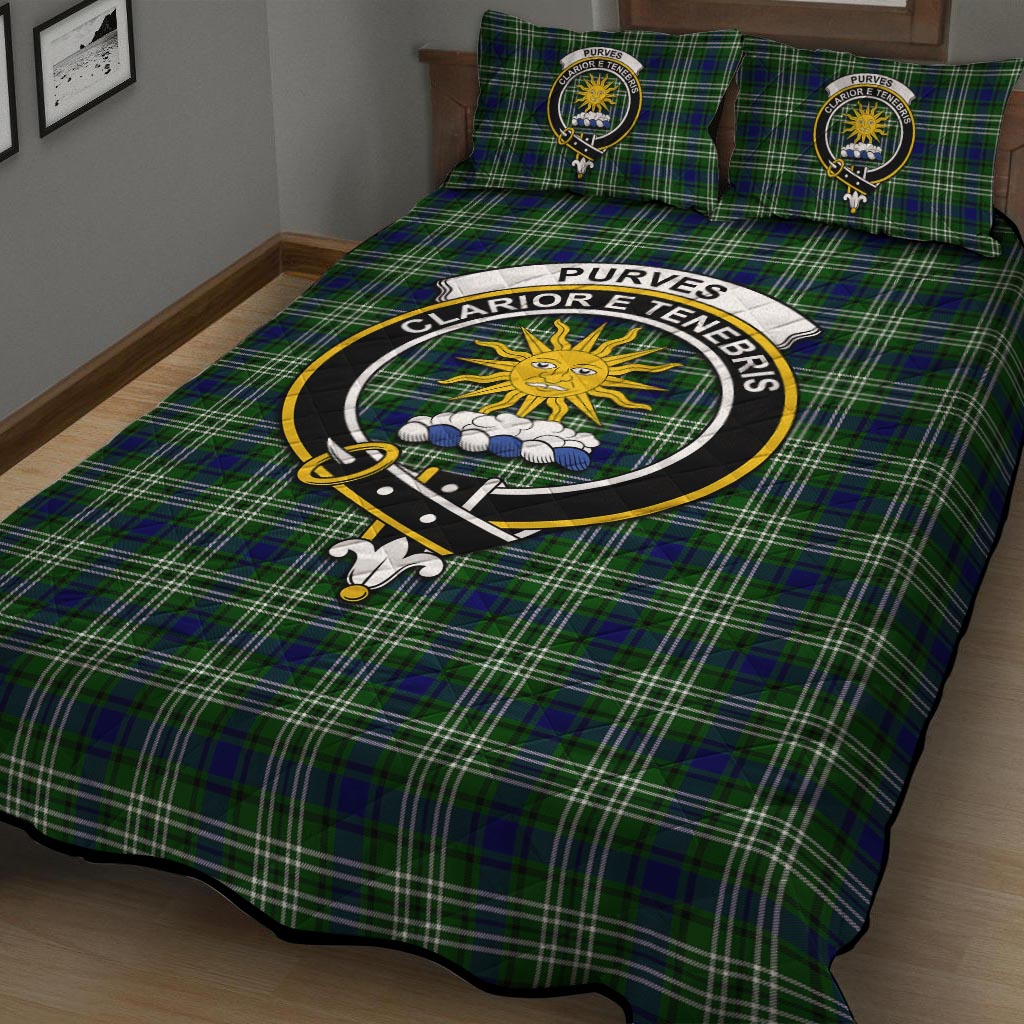 Purves Tartan Quilt Bed Set with Family Crest - Tartan Vibes Clothing