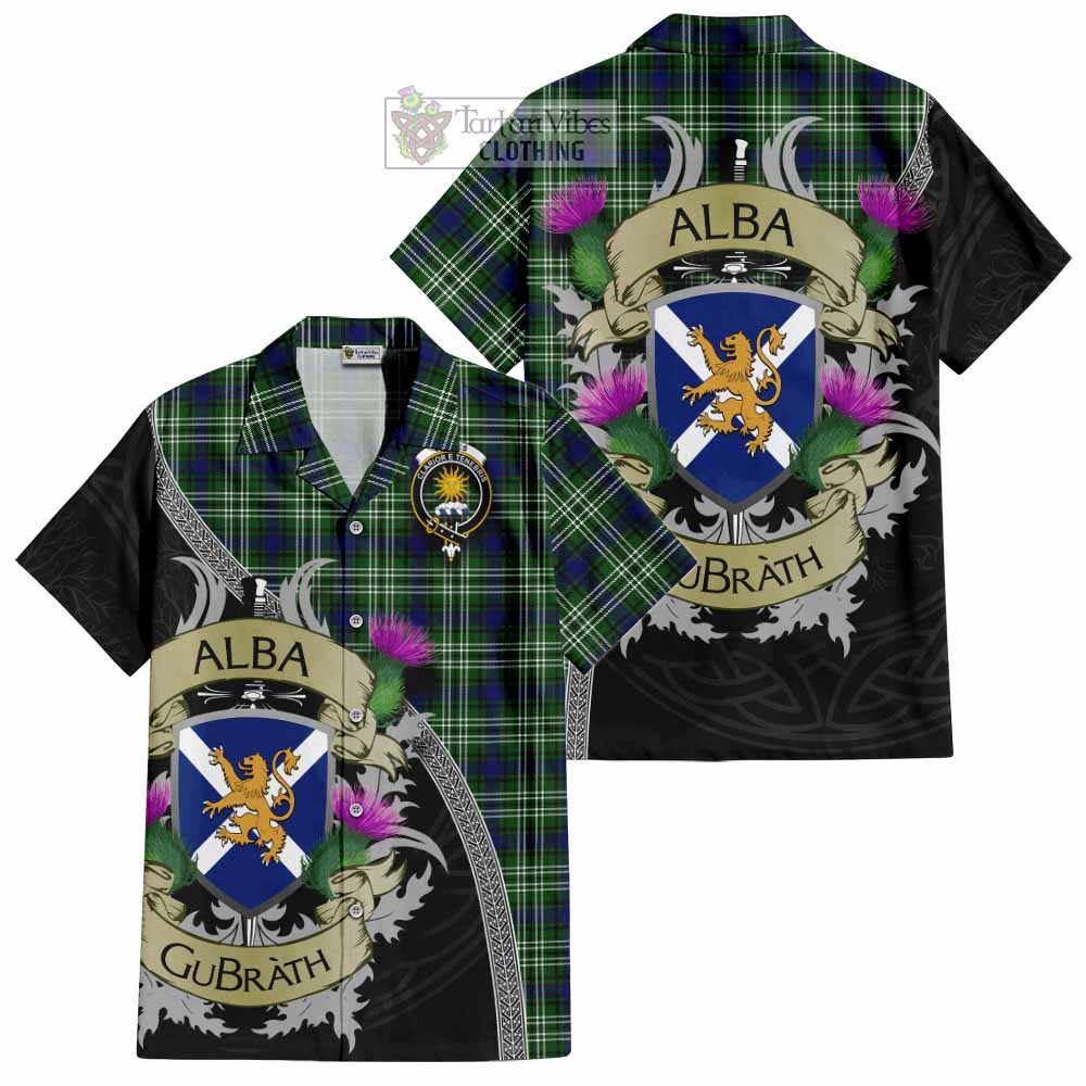 Purves Tartan Family Crest Hawaiian Shirt Lion Rampant Royal Thistle Shield Celtic Inspired - Tartan Vibes Clothing
