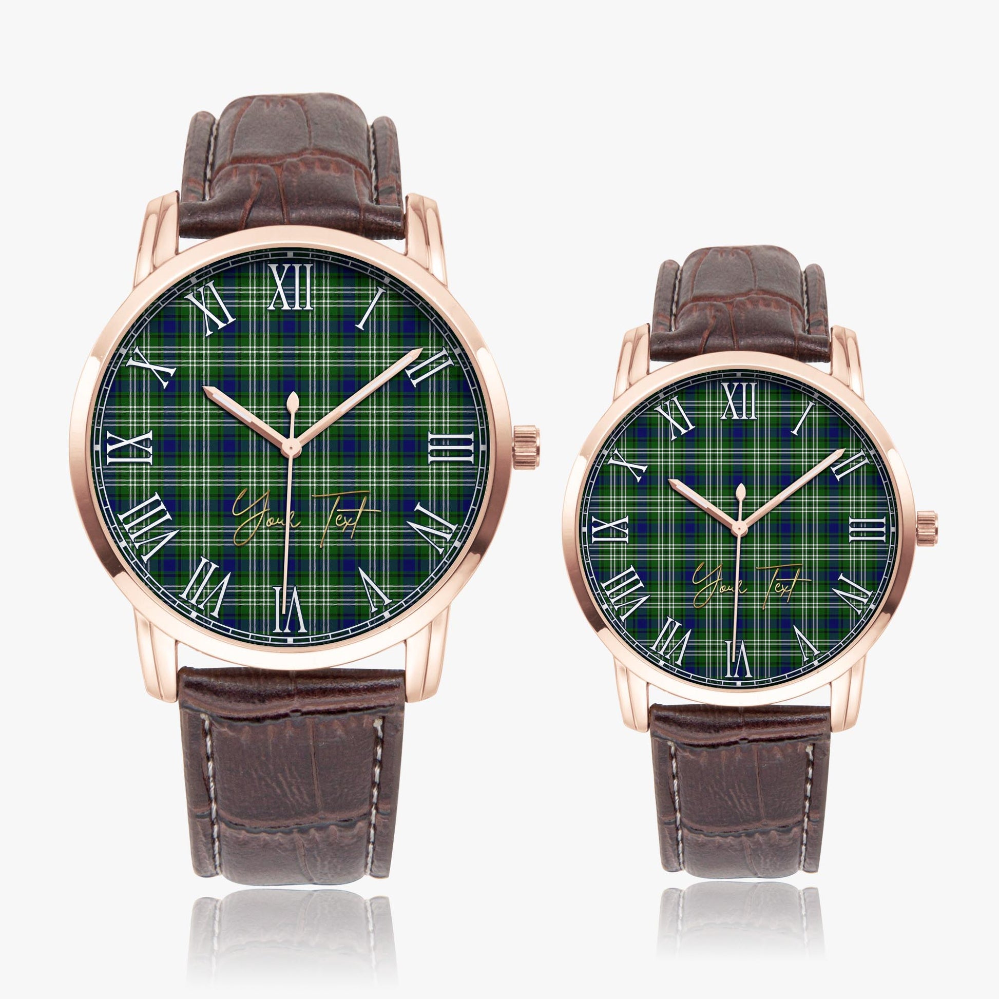 Purves Tartan Personalized Your Text Leather Trap Quartz Watch - Tartan Vibes Clothing