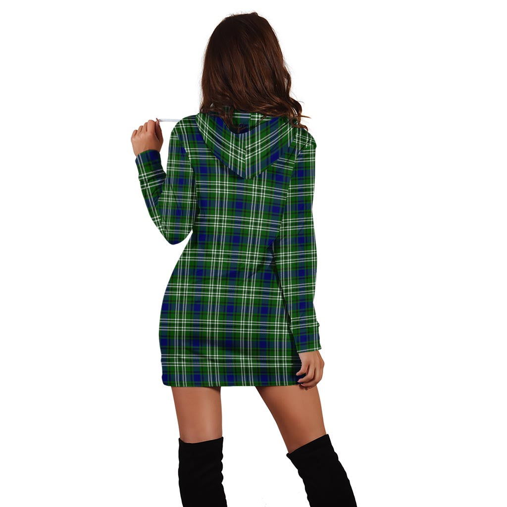 Purves Tartan Hoodie Dress with Family Crest - Tartan Vibes Clothing