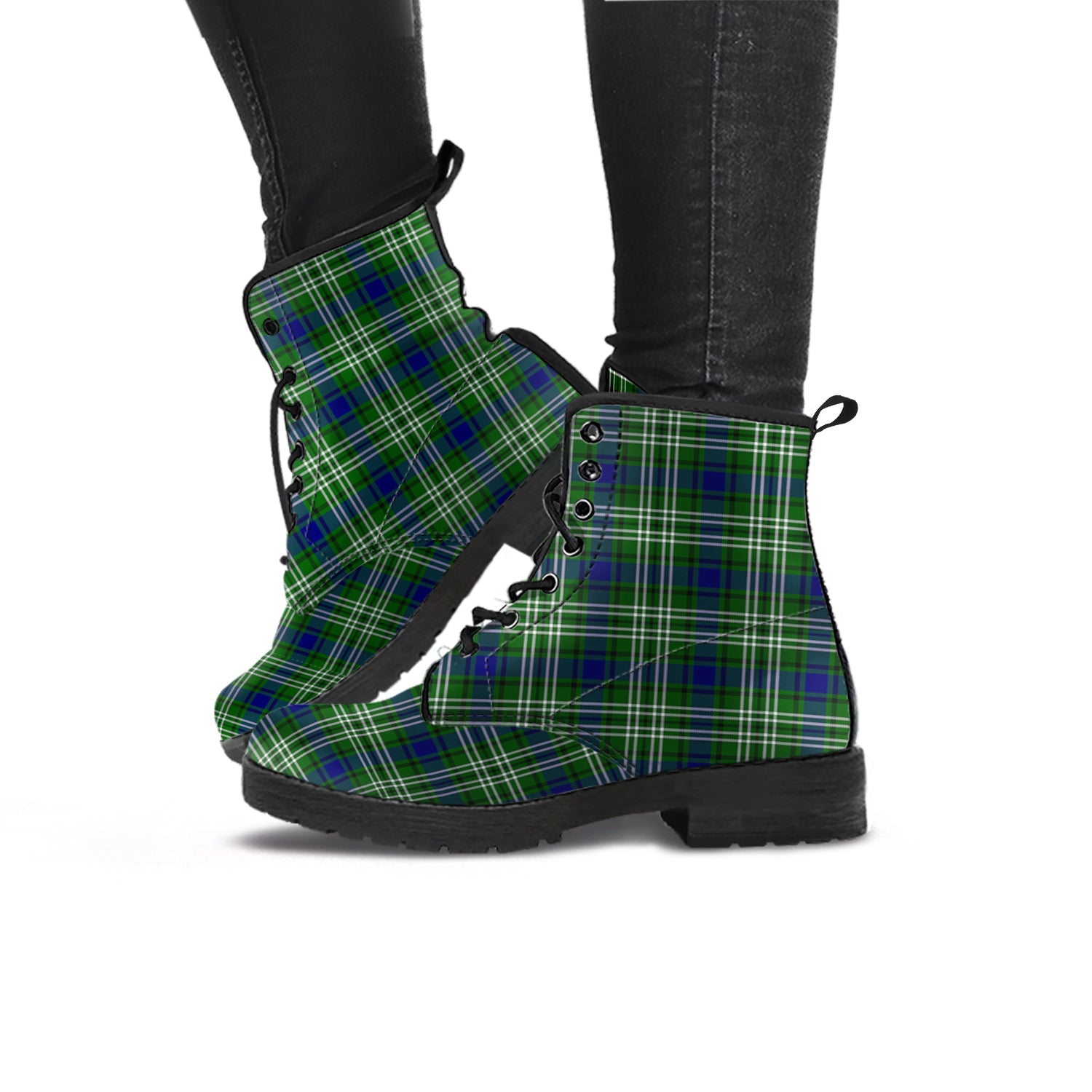 Purves Tartan Leather Boots - Tartan Vibes Clothing