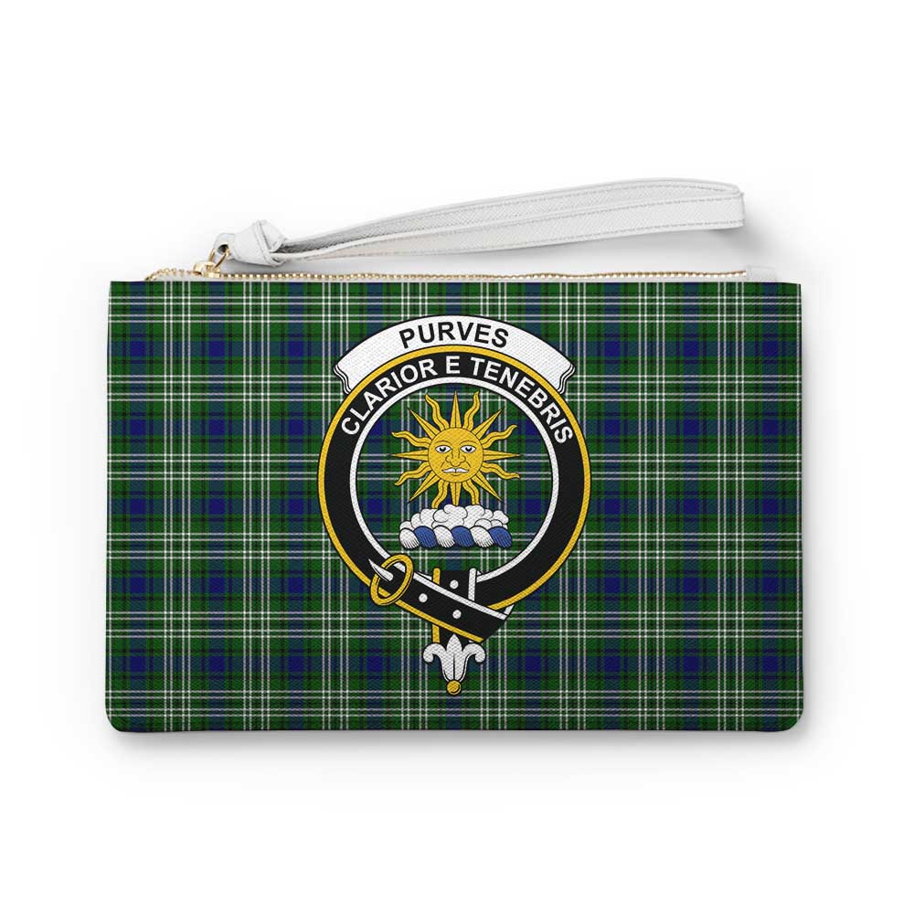Tartan Vibes Clothing Purves Family Crest Tartan Clutch Bag