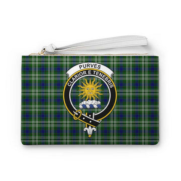 Tartan Vibes Clothing Purves Family Crest Tartan Clutch Bag