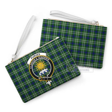 Tartan Vibes Clothing Purves Family Crest Tartan Clutch Bag