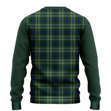 Purves Tartan Accent Knitted Sweater with Family Crest