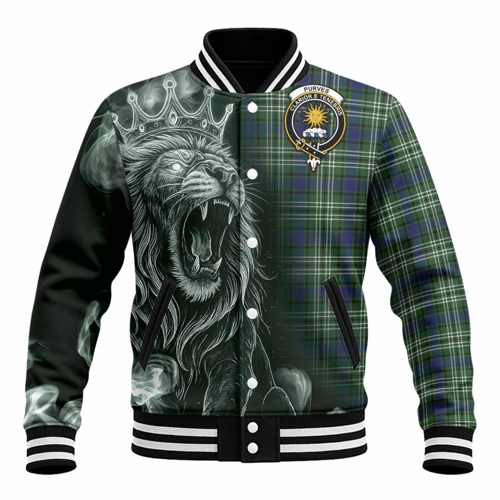 Purves Tartan Baseball Jacket Roaring Lion Heritage