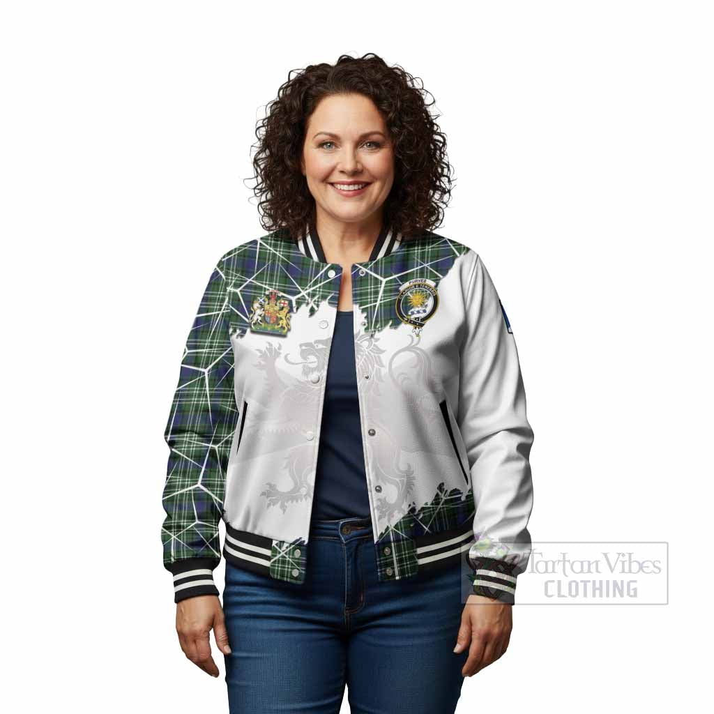 Purves Tartan Baseball Jacket with Family Crest and Lion Rampant Grunge Style