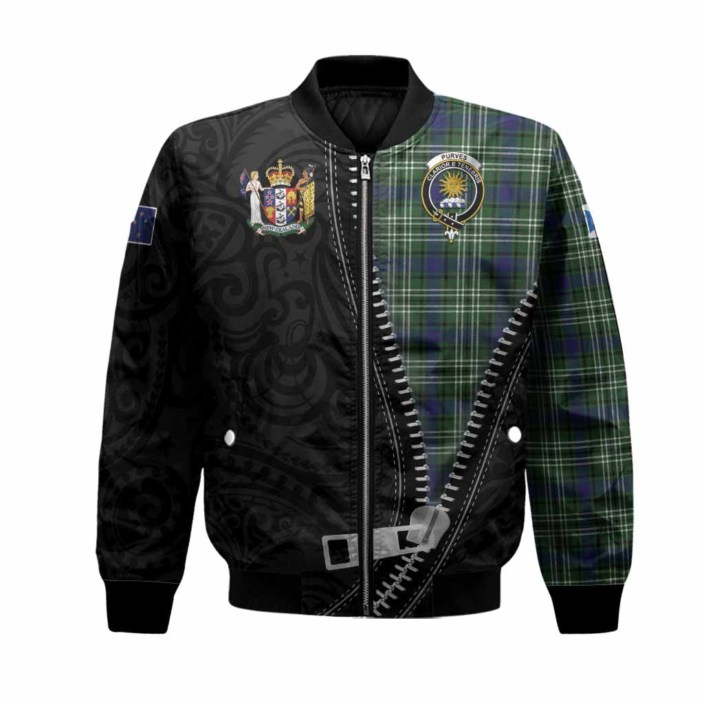 Purves Tartan Bomber Jacket New Zealand Pattern Unique Zipper Stylized