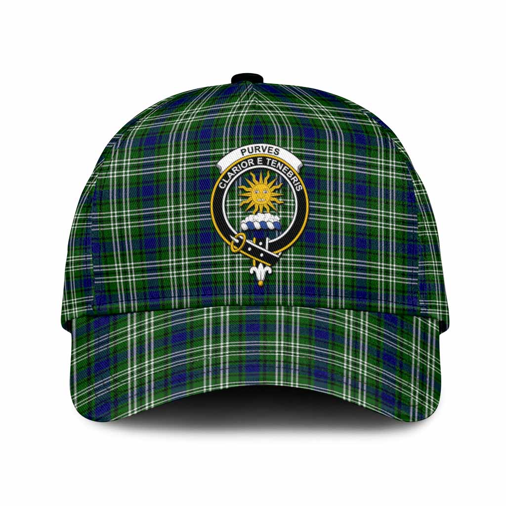 Purves Tartan Classic Cap with Family Crest