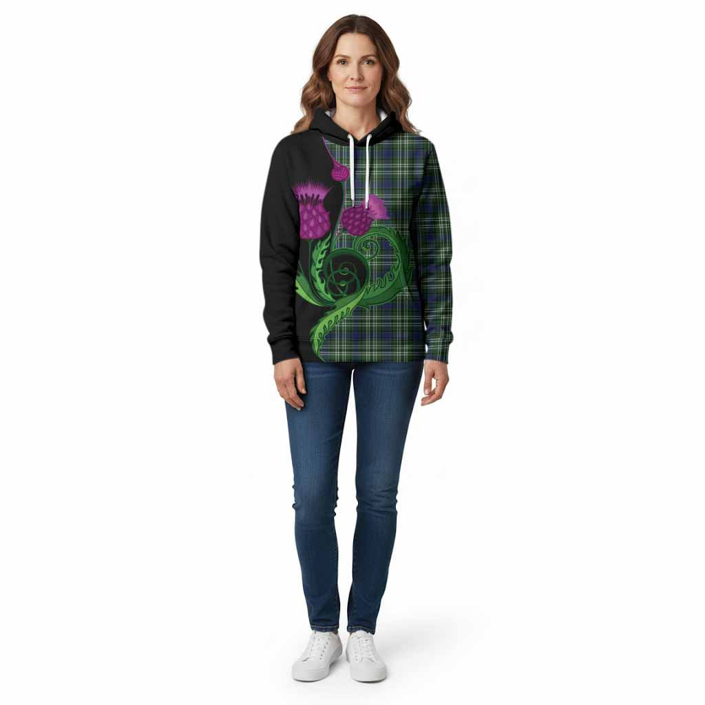 Purves Tartan Cotton Hoodie Traditional Scottish Thistle
