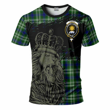 Purves Tartan Crest T-Shirt Crowned Lion Heritage Style