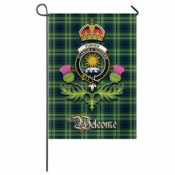 Purves Tartan Family Crest Garden Flag Royal Thistle Welcome Style - Tartan Vibes Clothing