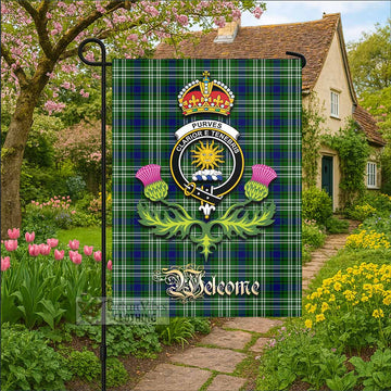 Purves Tartan Family Crest Garden Flag Royal Thistle Welcome Style - Tartan Vibes Clothing