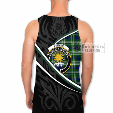 Purves Tartan Family Crest Men Tank Top Celtic Scottish Thistle Floral - Tartan Vibes Clothing