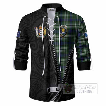 Purves Tartan Ghillie Shirt New Zealand Pattern Unique Zipper Stylized