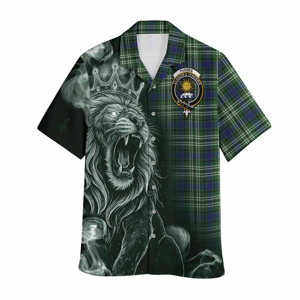 Purves Tartan Hawaiian Shirt Roaring Lion Heritage