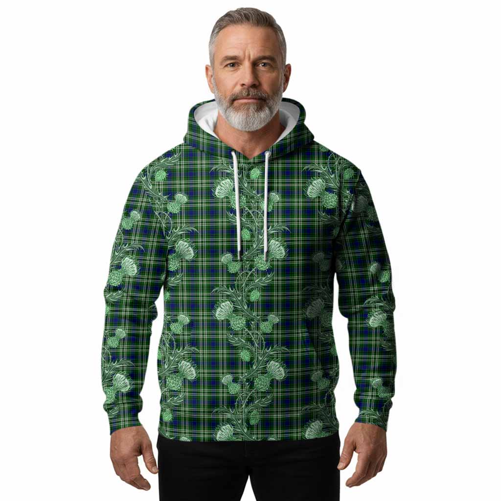 Purves Tartan Hoodie Seamless Scottish Thistle Flowers