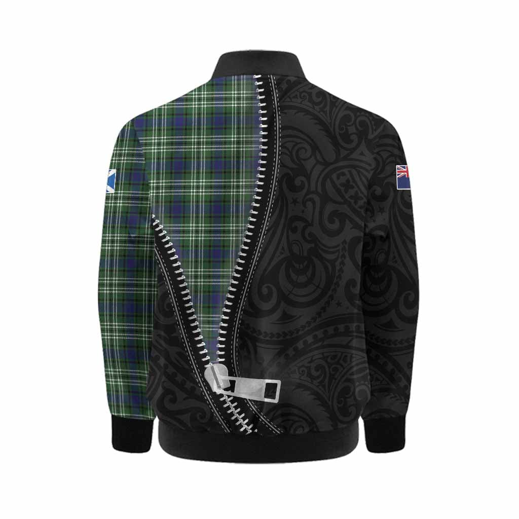 Purves Tartan Kid Bomber Jacket New Zealand Pattern Unique Zipper Stylized