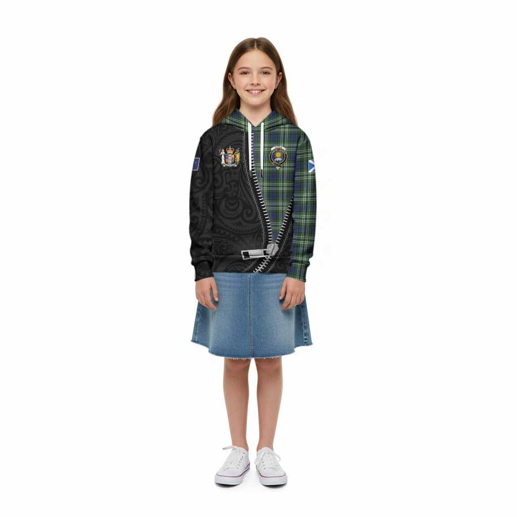 Purves Tartan Kid Hoodie New Zealand Pattern Unique Zipper Stylized