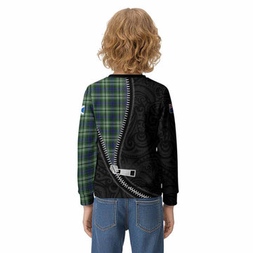 Purves Tartan Kid Knitted Sweatshirt New Zealand Pattern Unique Zipper Stylized