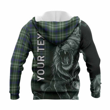 Purves Tartan Knitted Hoodie Roaring Lion Heritage