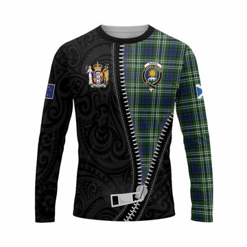 Purves Tartan Long Sleeve T-Shirt New Zealand Pattern Unique Zipper Stylized