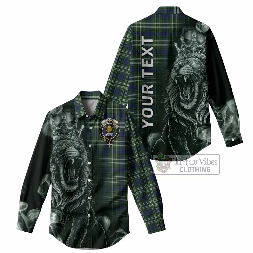 Purves Tartan Women Casual Shirt Roaring Lion Heritage