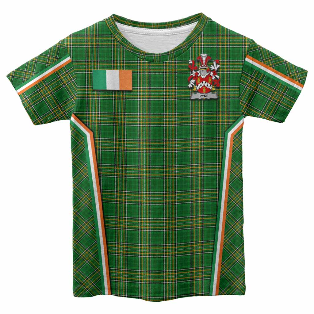 Pyne Irish Clan Coat of Arm Tartan Kid T-shirt Flag Style