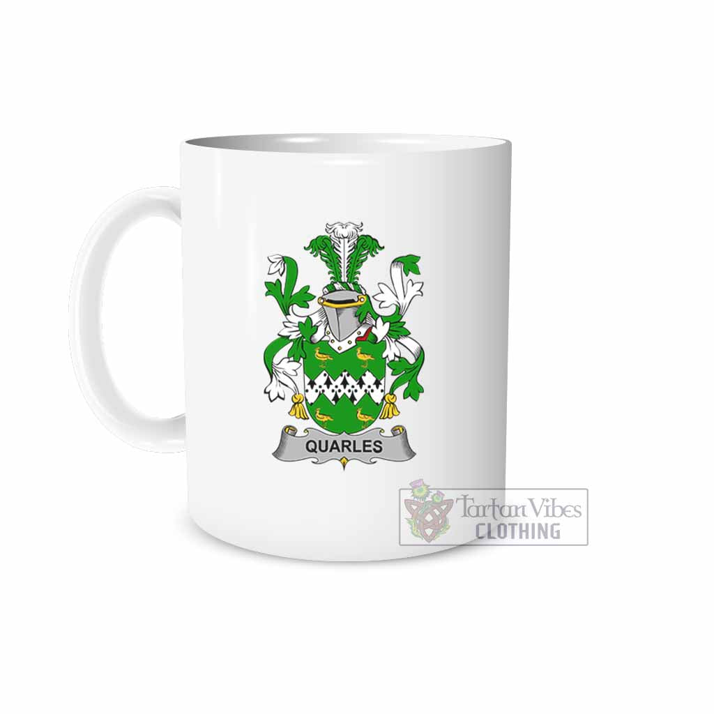 Quarles Irish Clan Coat of Arms Ceramic Mug White - 2D-tartanvibesclothing