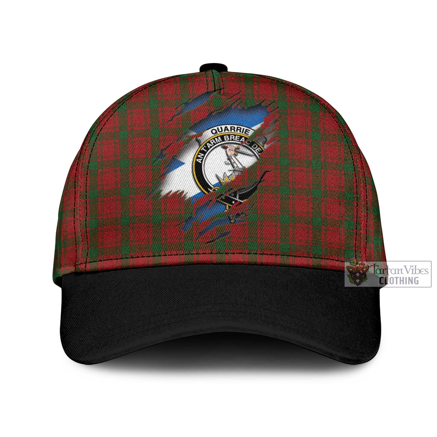 Tartan Vibes Clothing Quarrie Tartan Classic Cap with Family Crest In Me Style