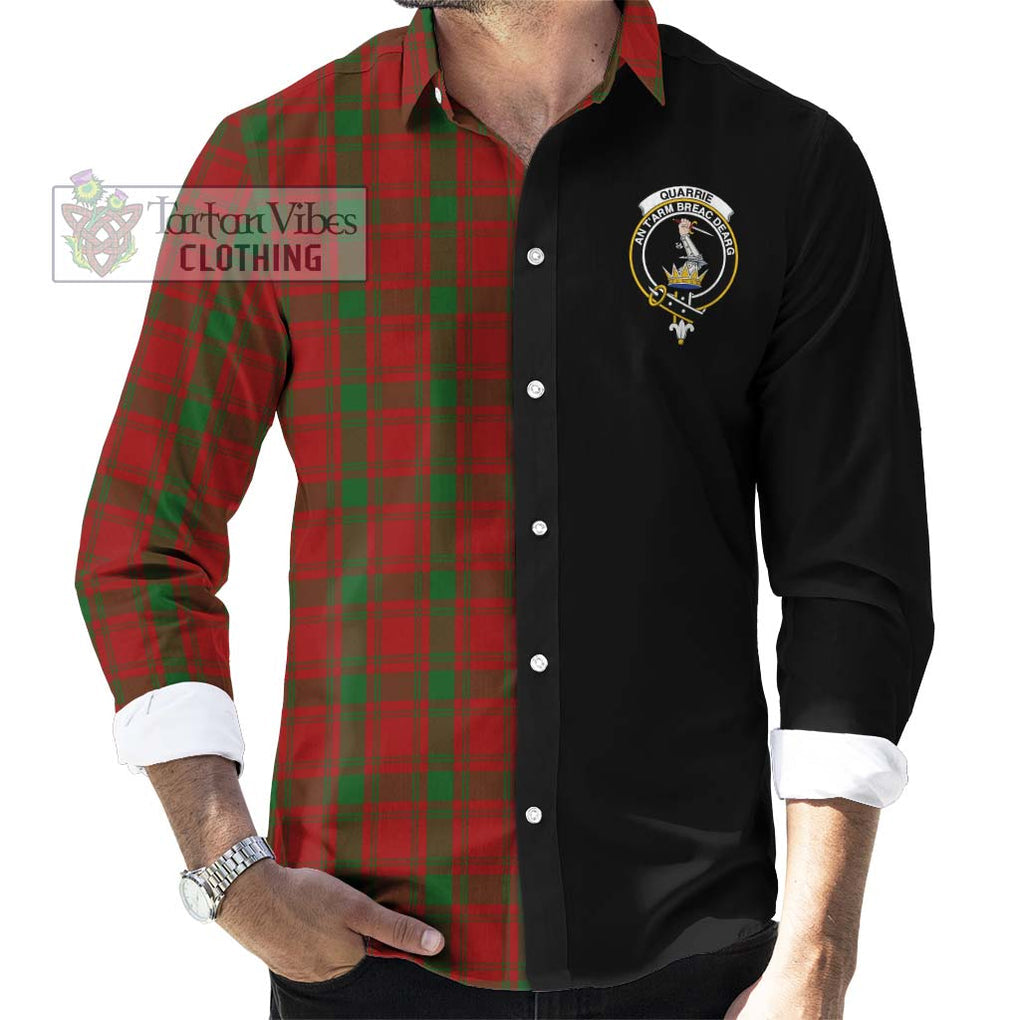 Quarrie Tartan Long Sleeve Button Shirt with Family Crest and Half Of Me Style - Tartanvibesclothing Shop