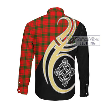Quarrie Modern Tartan Long Sleeve Button Shirt with Family Crest and Celtic Symbol Style Men's Shirt - Tartan Vibes Clothing