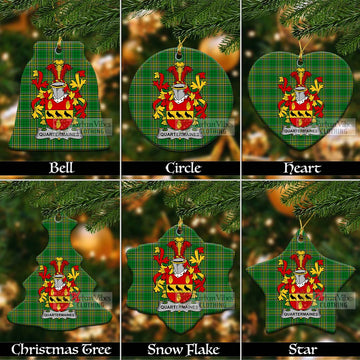 Quartermaines Irish Clan Tartan Christmas Ceramic Ornament with Coat of Arms Ceramic - Tartan Vibes Clothing