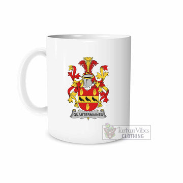 Quartermaines Irish Clan Coat of Arms Ceramic Mug White - 2D-tartanvibesclothing