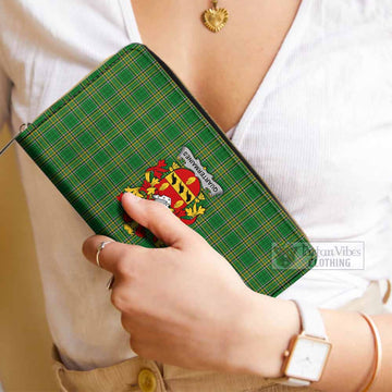 Quartermaines Irish Clan Tartan Women's Leather Wallet with Coat of Arms - Tartan Vibes Clothing