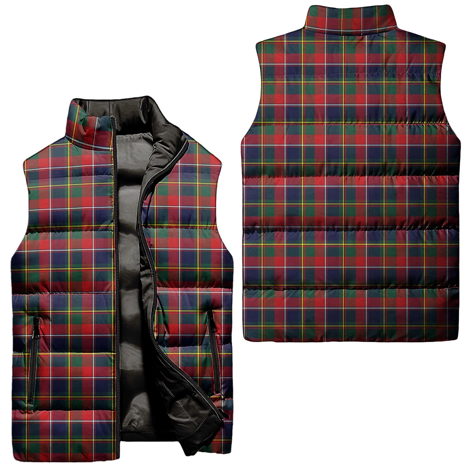 Quebec Province Canada Tartan Sleeveless Puffer Jacket Unisex - Tartanvibesclothing