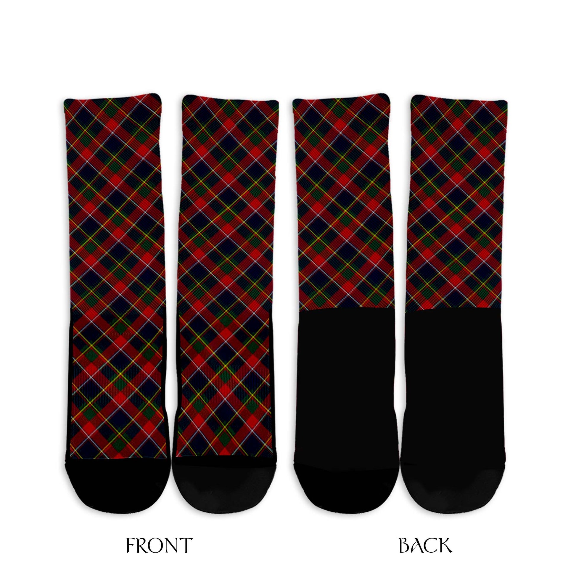 Quebec Province Canada Tartan Crew Socks Cross Tartan Style - Tartanvibesclothing