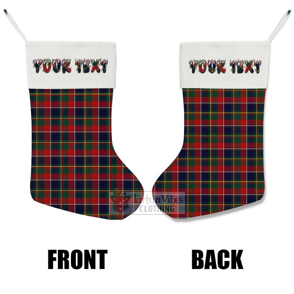 Tartan Vibes Clothing Quebec Province Canada Tartan Christmas Stocking with Personalized Text