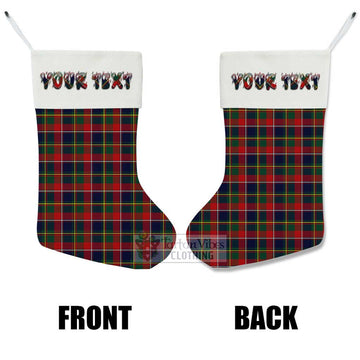 Tartan Vibes Clothing Quebec Province Canada Tartan Christmas Stocking with Personalized Text