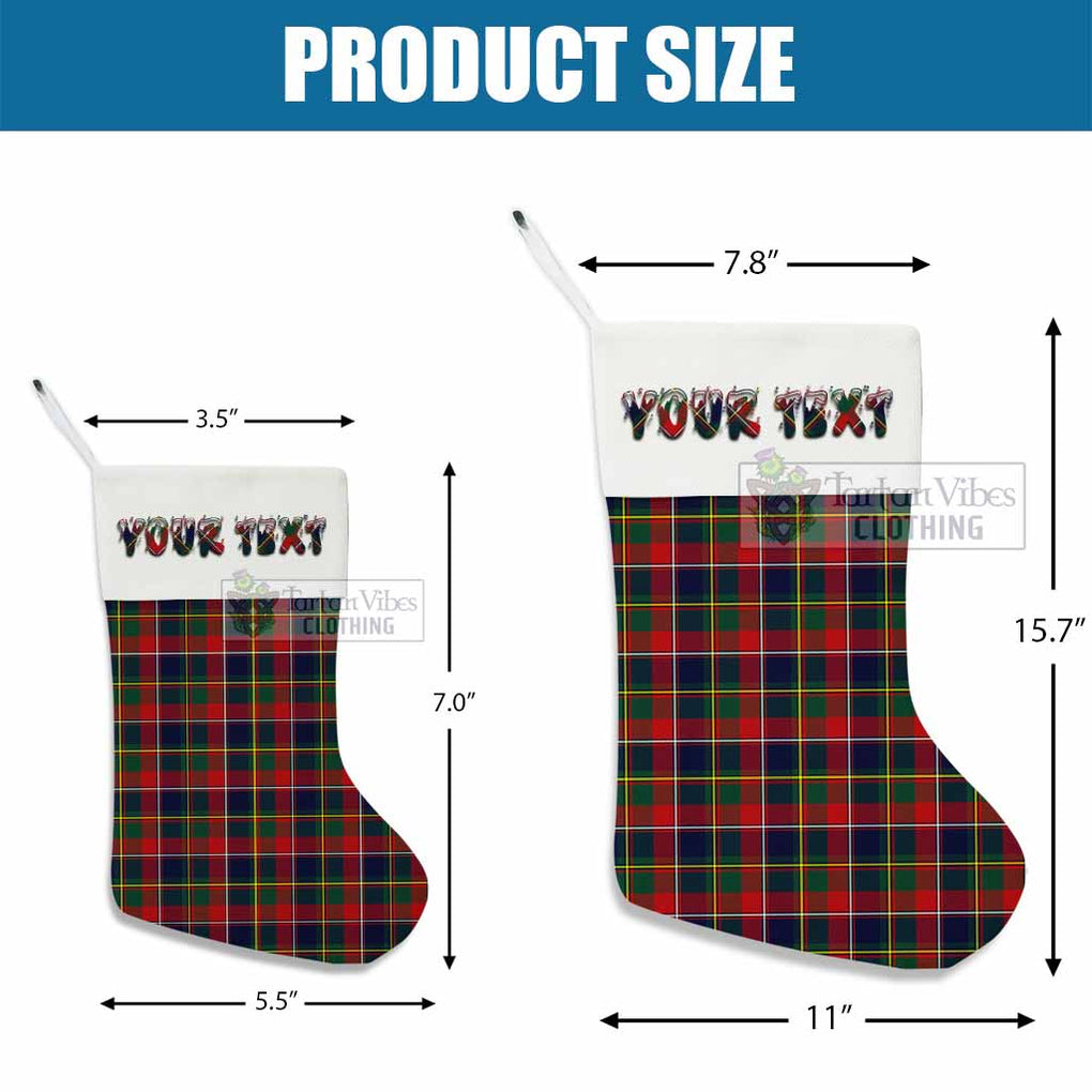 Tartan Vibes Clothing Quebec Province Canada Tartan Christmas Stocking with Personalized Text