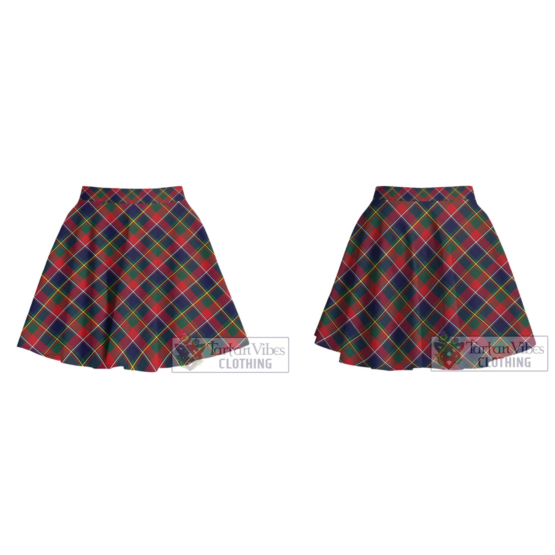 Tartan Vibes Clothing Quebec Province Canada Tartan Women's Plated Mini Skirt