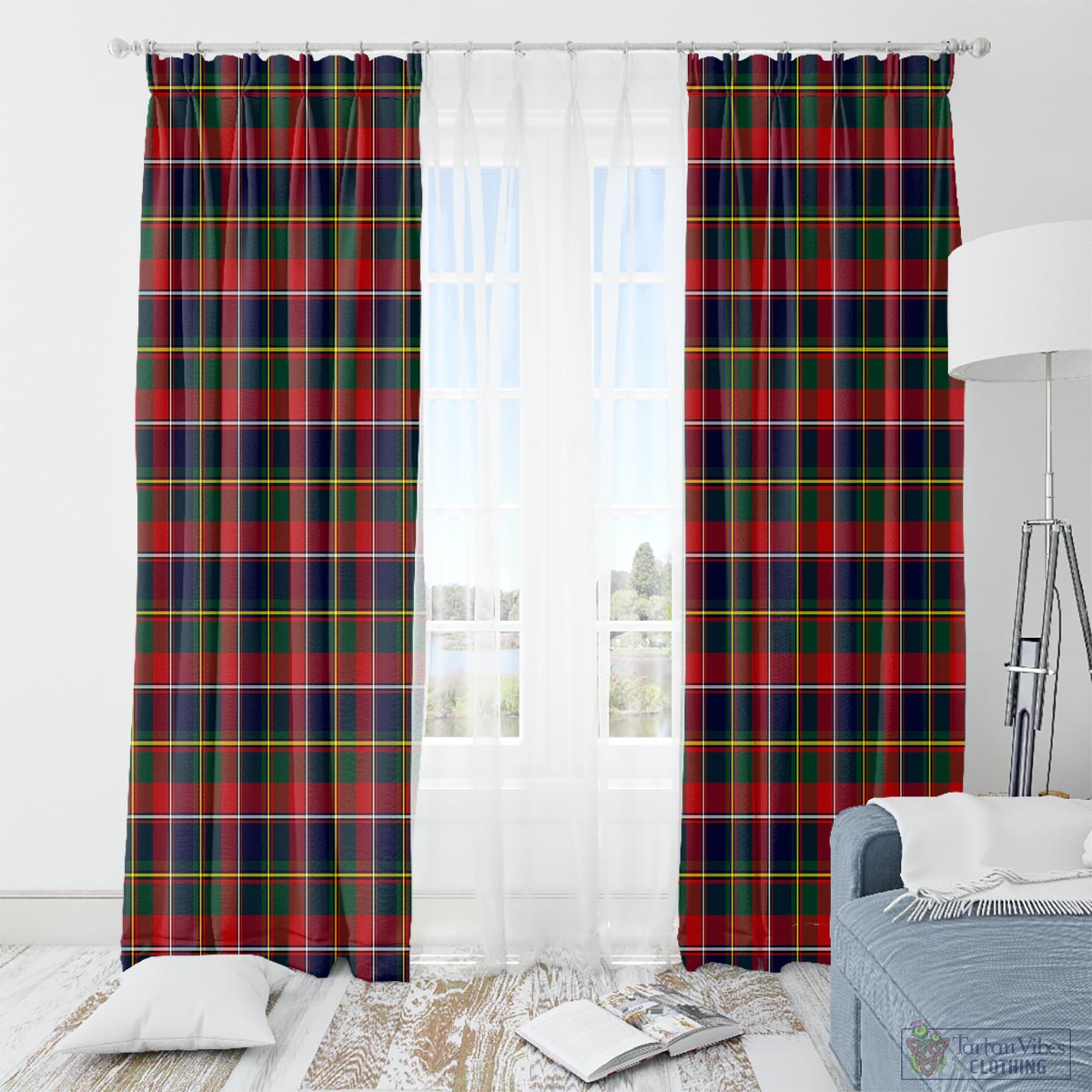 Quebec Province Canada Tartan Window Curtain