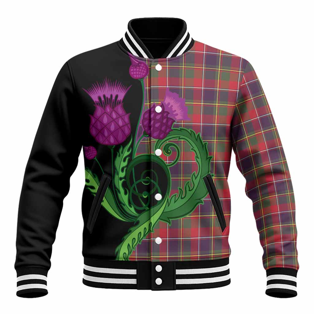 Quebec Province Canada Tartan Baseball Jacket Traditional Scottish Thistle