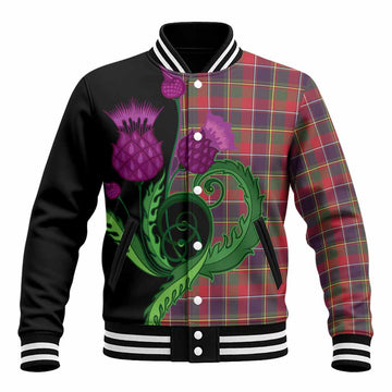 Quebec Province Canada Tartan Baseball Jacket Traditional Scottish Thistle
