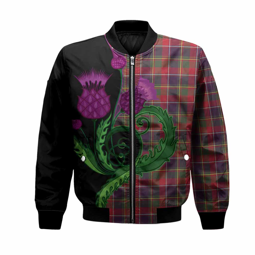 Quebec Province Canada Tartan Bomber Jacket Traditional Scottish Thistle