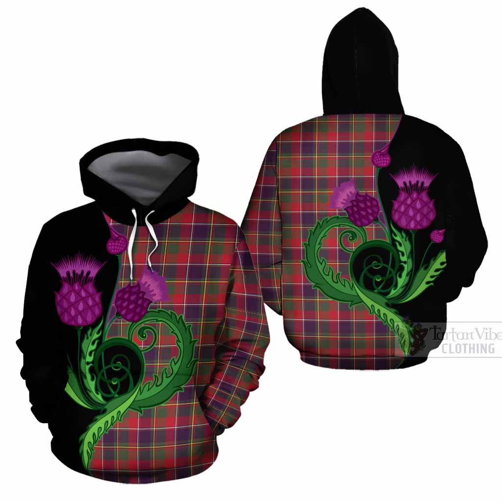 Quebec Province Canada Tartan Cotton Hoodie Traditional Scottish Thistle